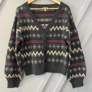 BP button up balloon sleeve cardigan soft warm